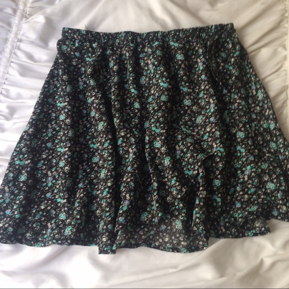 Flower Print Wrap Skirt